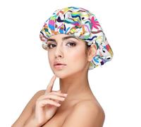 Gorro mexicano de animales otomí para protección del cabello, gorro de dormir para mujeres y hombres, gorro de dormir de satén suave con banda elástica, color negro, Negro -, talla única