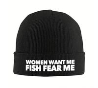Gorro Mezclada Cálido Invierno、2025 Nuevas Mujeres Quieren Me Pescado Miedo Me Sombrero Tejido Gorro Sombrero Invierno Pesca Callejera Cálido Gorro Meme Hombres Mujeres