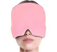 Gorro Migraine Relief Cap - Reutilizable Máscara Migraña y Cefalea, Bolsa de Hielo en Gel, Compresa Fría (Rosa)