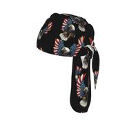 Gorro moderno con estampado de bandera de águila americana, diseño de calavera que absorbe la humedad, para debajo del casco, 56 a 61 cm