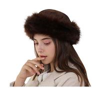Gorro mongol cálido para mujer, orejeras sólidas, de invierno, a la moda, de lana gruesa y sólida, gorras de béisbol, diadema, visera, café, Talla única