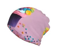 Gorro multifunción para hombres y mujeres, bufanda de moda, gorro elástico suave, gorros para dormir, cupcakes coloridos, estampado de pastel de flores arcoíris, Coloridos Cupcakes Rainbow Flower