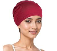 Gorro musulmán para debajo del pañuelo para forro interior de hiyab sin costuras gorro con diadema elástica (Red One Size)