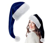 Gorro Navidad Adulto Niños Extra Largo,30*150cm Pompón Sombrero de Navidad Azul Unisex,Gorros Navideños Felpa Accesorios Decoración Navideños para Fiestas,Año Nuevo Decoración Regalos de Festividad