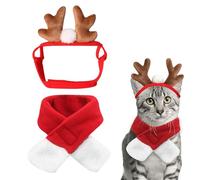 Gorro Navidad Perro, Disfraz Navidad Perro, Disfraces de Navidads para Mascotas se una Bufanda, Marrón Cachorrito Gato Cuernos de Reno, para Mascota Pequeños Disfraces de Cosplay (B)