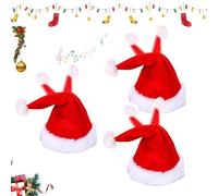 Gorro Navideño Eléctrico, 2026 Nuevo Gorro Navideño Eléctrico De Papá Noel Que Canta Y Baila, Gorros De Papá Noel Bailarines Para Fiestas Navideñas, Artículos Para Fiestas De Navidad (3 unidades)