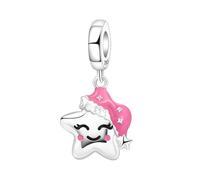 Gorro para dormir lindo dije colgante de estrella, dije para pulsera, collar de pulsera Pandora compatible con