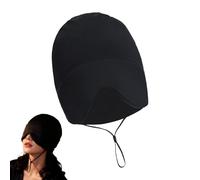 Gorro para dormir nocturno, resistente al viento, cálido, con protector para los ojos, diseño de ajuste elástico para un descanso cómodo, palabras clave de relajación, uso en viajes en interiores para