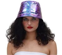 Gorro para hombre y mujer, sombrero metálico, retro, hip hop, estilo urbano europeo, versátil, estilo punk, sombrero de moda, unisex, moderno, salvaje, camping, flexible, traje plegable, O azul