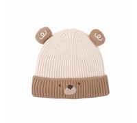 Gorro para niño o niña, gorro de invierno para niños, orejeras, gorros súper dibujos animados, gorros de punto cálido para niños y niñas de 3 a 7 años (beige, talla única)