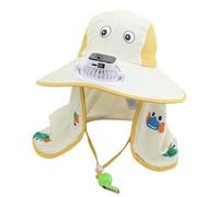 Gorro para niños con ventilador solar para niños, gorro de verano para excursiones en la playa con ventilador de carga USB integrado, ala ancha para exteriores, sombreros de jardín con SPF 50+