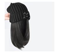 Gorro Para Peluca Beanie Hat Peluca corta sintética Sombrero con extensión de cabello Cabello natural Color Negro Marrón Pelucas for mujeres Gorros Para Peluca Para Mujer(161 2)