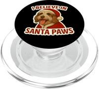 Gorro para Perro con Texto en inglés I Believe In Santa Paws Petit Basset Griffon Vendéen PopSockets PopGrip para MagSafe