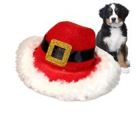 Gorro para Perro De Cabeza Ajustable con Borde De Peluche Blanco | Gorro De Invierno Para Perro Con Diseño De Borde De Peluche Blanco Y Elementos Navideños Para Gatito Mascota Cachorro Fiesta