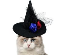 Gorro para Perros Pequeños,Sombrero de Bruja para Perro | Accesorio De Disfraz Ajustable para Fiesta Halloween Carnaval Teatro Cosplay Familia