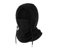 Gorro pasamontañas de Forro Polar cálido, Color Liso, mascarilla Facial de Invierno, Calentador de Cuello, Gorro con Capucha, protección contra el Viento y el frío, cubrecabezas, Bandana(Black)