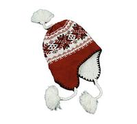 Gorro peruano forrado de felpa muy caliente 100% acrílico, talla única, 58 cm aprox. Forro Chullo Peru Invierno cálido Pompón Mujeres Hombres Mixto Ref. 2805, marrón, Talla única