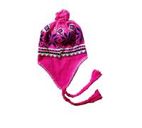 Gorro peruano neón forrado forro polar talla 56-58 cm aprox. Fluorescente Chullo invierno cálido mujeres hombres unisex, fucsia, L