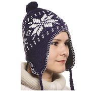 Gorro peruviano Chullo ch'ullu con pompón unisex, Violet 2 Talla única