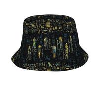Gorro Pescador Jeroglífico del Antiguo Egipto Moda Bucket Hat Retro Sombrero De Cubo para Senderismo Cabezas Grandes Cámping