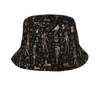 Gorro Pescador Jeroglífico del Antiguo Egipto Secado Rápido Sombrero De Cubo Comodidad Sombrero De Pescador para Cabezas Grandes El Tiempo Libre Senderismo