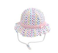 Gorro Pescador Mujer Sombreros de Cubo para niños Primavera y Verano, Sombrero Dibujos Animados for niñas, Gorra Playa for el Sol(Color Dot,52cm(2-4 Years Old))