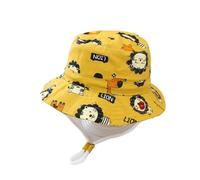 Gorro Pescador Mujer Sombreros de Cubo para niños Primavera y Verano, Sombrero Dibujos Animados for niñas, Gorra Playa for el Sol(Lion Yellow,54cm(4-7 Years Old))