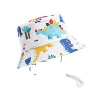 Gorro Pescador Mujer Sombreros de Cubo para niños Primavera y Verano, Sombrero Dibujos Animados for niñas, Gorra Playa for el Sol(02 Dinosaur White,54cm(4-7 Years Old))
