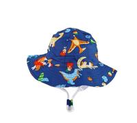 Gorro Pescador Mujer Sombreros de Cubo para niños Primavera y Verano, Sombrero Dibujos Animados for niñas, Gorra Playa for el Sol(Dinosaur Navy,50cm(5-24 Months))