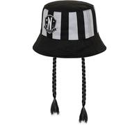 Gorro Pesquero Rayas Grises Con Trenzas Wednesday Miércoles Addams