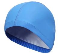Gorro Piscina Gorro de natación Tela PU for Hombre y Mujer, Gorro Impermeable for Piscina, Deporte acuático, Protege Las Orejas, Gorros baño Pelo Largo Talla Grande for Adultos(Blue)