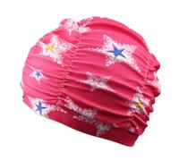 Gorro Piscina Mujer Gorro de natación con pétalos Florales y Perlas, Flor, Pelo Largo, Ligero, Estilo Vintage, Deportes acuáticos(Pink Big Star)