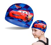 Gorro Piscina para Niños, Gorro de Natación Unisex, Gorro de Natación Cars, Gorro de Baño de Poliéster Elástico para Niños Niñas de 2 a 12 Años- Gorro de Natación Infantil Atractivos