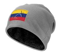 Gorro Polar Cálido y Resistente Ai Viento, con Estampado de la Bandera de Venezuela, Elástico y Térmico, para Adultos, para Uso Diario en Climas Fríos. Light Gray