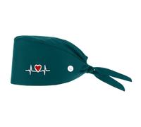 Gorro Quirofano Mujer Gorro de Trabajo Ajustable con Botones Gorro Quirúrgico Enfermera Banda para el Sudor Soporte de Cola de Caballo de Algodón Gorros Quirofano de Fregado Cordones para Hombre