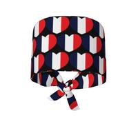 Gorro Quirúrgico Amo La Bandera De Francia Corazón Francés Gorro De Chef Unisex Sombrero De Cocinero Transpirable Gorros Quirúrgicos para Trabajo Hornear Cocina