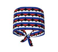 Gorro Quirúrgico Amor por La Bandera De Rusia Corazón Ruso Bandana Reutilizable Gorros De Cocinero Unisex Sombrero De Cocinero para Cocina Hornear Trabajo