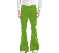 Gorro Rigolo Fashion Mens Casual Solid Color Pocket Suit Pant Bell Bottoms Casual Pants Chausson Humour Homme, verde, L