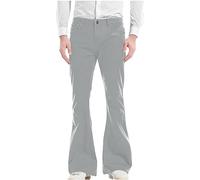 Gorro Rigolo Fashion Mens Casual Solid Color Pocket Suit Pant Bell Bottoms Casual Pants Chausson Humour Homme, gris, L