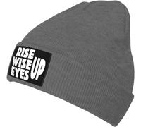 Gorro Rise Up Wise Up para Hombre y Mujer, Gorro de Punto con Calavera a la Moda, Gorro Deportivo para Exteriores, Gorro cáli