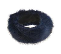 Gorro ruso de piel sintética para mujer, diadema de invierno de felpa, calentador de orejeras, color azul marino