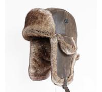 Gorro Ruso, Gorro de Invierno de Piel Sintética para Hombres y Mujeres, Protección contra el Frío para la Cabeza, Frente, Orejas, Resistente al Viento y al Agua,Brown+Brown,M