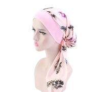 Gorro Saten Pelo Rizado Gorro de dormir de seda satinada for mujer, Hijab, bufanda, diadema, sombrero de mujer, gorro de turbante, gorro sedoso, pañuelo for la cabeza, banda elástica for el cabello(L)