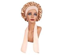 Gorro Saten Pelo Rizado Gorro de satén de seda for dormir, turbante de 9 colores, gorro de ducha elástico de poliéster for dormir, gorro for el pelo, cubierta for la cabeza(KHAKI)