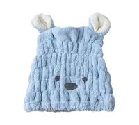 Gorro secador de pelo, gorro de ducha, Toalla turbante for el cabello multicolor 25x20cm(Blue)