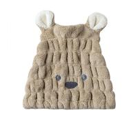 Gorro secador de pelo, gorro de ducha, Toalla turbante for el cabello multicolor 25x20cm(Coffee Color)