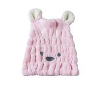 Gorro secador de pelo, gorro de ducha, Toalla turbante for el cabello multicolor 25x20cm(Pink)