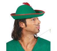 Gorro Sombrero Ladrón de los Bosques Robin Hood Verde Talla Unica Hombre Accesorio Disfraz Carnaval Halloween Fiesta