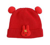 Gorro suave para bebé recién nacido, ganchillo de punto, gorro de bola de pelo de invierno, cálido chino, para niño pequeño, a, talla nica