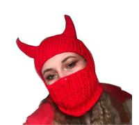 Gorro tejido a mano para adolescentes, gorro de punto para cosplay, disfraz de cuerno para actividades al aire libre, senderismo, esquí, máscaras, fiesta de Halloween, cosplay, fiesta de vacaciones